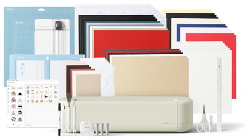 Cricut Explore® 5 Deluxe Bundle + Contenuti digitali. Macchina da taglio intelligente, ideale per adesivi in vinile personalizzati, T-shirt, sticker a colori, biglietti e altro