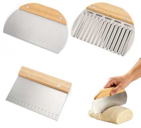 3 Raschietto per Pasta in Acciaio Inossidabile per Pane, Pizza E Dolci