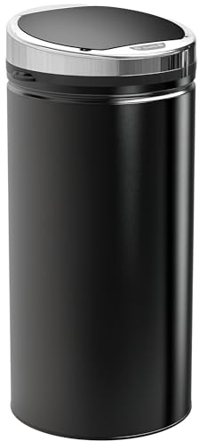 HOMCOM Stainless Steel Sensor Bin, 42L Kitchen Touch Bin, Automatic Trash Can with Inner Bucket, Soft Close, Dustbin, Black