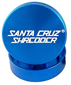 Santa Cruz Shredder Molinillo de hierbas de metal con parte superior moleteada para un agarre más fuerte, 2 piezas pequeñas (mini) 1.7 pulgadas (azul)
