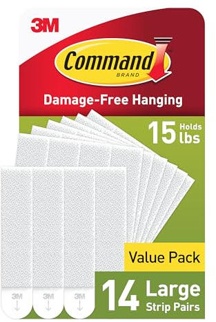 Command 15 lb Large Picture Hanging Strips 14 Pairs (28 Strips), Damage-Free Hanging Picture Hangers, No Tools Wall Hanger for Home Decor, White Adhesive