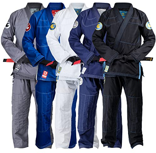 Gold BJJ Aeroweave Jiu Jitsu Gi - Ultra Lightweight BJJ Gi - Sanforisierte, brasilianische Jiu Jitsu Uniform für Herren, Schwarz, A3