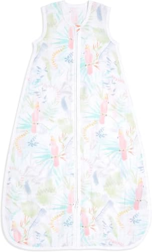 aden + anais essentials Baby Sleeping Bag, 100% Cotton Muslin, Wearable Swaddle Blanket for Girls & Boys, Newborn Sleep Sack, TOG Rating 1.0, 18-36 Months, tropicalia