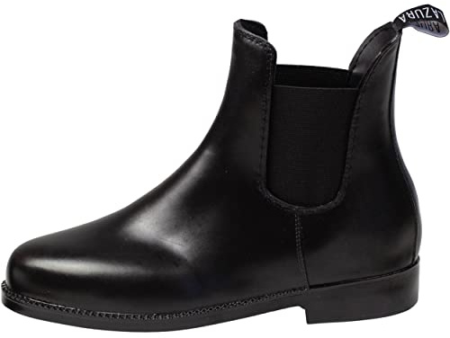 Lazura - Jodhpur Reitstiefelette Basic | Kinder, Herren & Damen Stiefeletten | mit Elastikeinsatz & Pull-On | schwarze Chelsea Boots aus Kunstleder | Reitschuhe in Größe 41