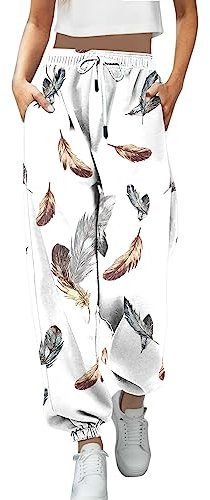 GFPGNDFHG Italienische Leinenhosen Damen Bedruckt Löcher Hose Damen Damen-Hose mit weitem Bein und elastischem Bund und Taschen Protektoren Hose Damen Fitness Leggings Oktoberfest