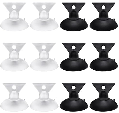 JTMKYO 12 ventosas de cristal para bombillas GU10 GZ10, herramienta de ventosa, mango triangular invertido, ventosa para quitar bombillas (negro, transparente)