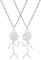 jagosen Lustige Graffiti Doodle Halskette Kette Silber Herren Damen 2 Stück Edelstahl Finger Gesten Partner Kette Coole Sachen für Teenager Mädchen Jungs