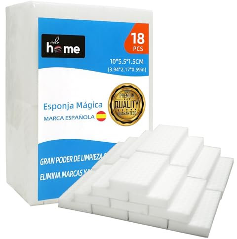 Borrador Mágico 18 uds – Esponja Mágica Reutilizable para Manchas Difíciles – Limpieza con Agua, Sin Químicos, Ideal para Paredes, Cocina y Zapatos