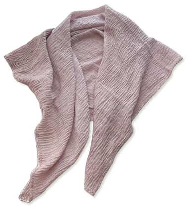 LumiSyne Bufanda Arrugada Para Mujer Pañuelo Cuadrada Color Sólido Algodón Lino Sensación Bufanda Con Textura Plisada y Ribete De Encaje Estilo Literario Vintage Ligero Pañuelo De Cuello Cabeza Chal