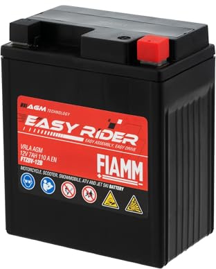Fiamm Batteria per Moto e Scooter FTZ8V-12B 7AH 110A, Batteria Easy Rider AGM Technology, Massima Potenza di Avvio,Senza Manutenzione, Già Carica, Pronta all'Uso, Adatta a Scooter, Moto, Moto d'acqua