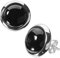 MATERIA Damen Ohrstecker Onyx Edelstein 925 Silber schwarz rund rhodiniert in Schmuckbox #SO-349