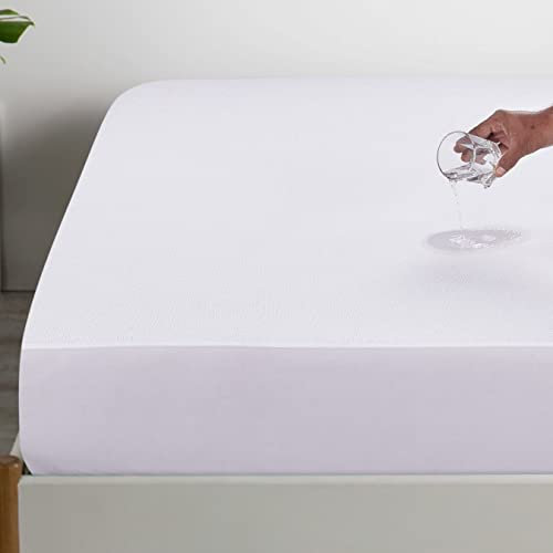 K&A® Terry Waterproof Mattress Protector | Soft Terry Towel Mattress Topper | Anti Allergy, Noiseless and Breathable | 40 cm Extra Deep Box | Fitted Sheet Style Mattress Cover | King 150x200 cm