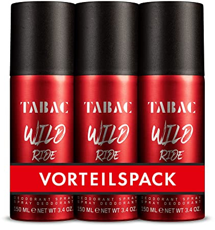 Tabac® Wild Ride | Vorteilspack: Deodorant Spray - aufregend - aromatisch - frisch - weckt Abenteuerlust | 3x 150ml