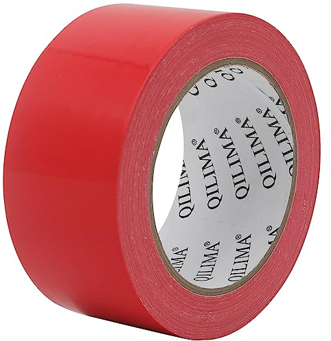 QILIMA Cinta de Tela Reforzada, Tela Impermeable, Cinta Durable de Grado Profesional para Manualidades, Reparar, Fijar, Atar, Reforzar o Sellar, 50mm x 25.1m, rojo