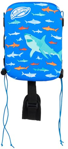 SwimWays Power Swimr Outdoor Pool Swim Vest for Kids, Adjustable Kid Pool Float for Swim Training, Medium, Shark