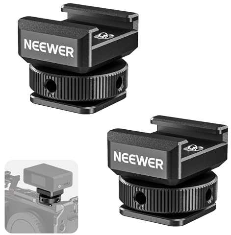 NEEWER 2PCS Adattatore per Montaggio Cold Shoe Compatibile con DJI Hollyland Rode Ricevitore per Microfono Lavalier Wireless, Accessorio per Microfono Resistente alle Cadute con Poli Retrattili, UA030
