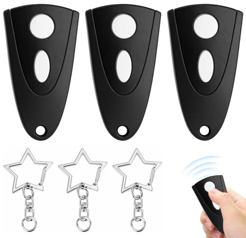 AOUZOVLI 3 Pcs Fernbedienung Garagentor Universal GaragentoröFfner Fernbedienung Universal Kompatibel Mit HöRmann GaragentoröFfner Novoferm Handsender Mit 3 SchlüSselanhäNgern In Sternform