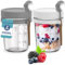 HEFTMAN Glass Overnight Oats Jars with Lids - 2 Pack 350ml Overnight Oats Jar with Spoons, Airtight Food-Safe Breakfast Pots with Lids for Yogurt, Chia Pudding - 12oz, Reusable (2 PCS)