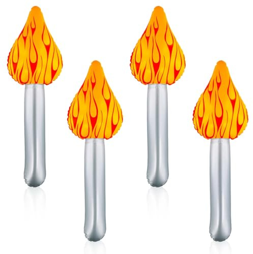 PEUTIER 4 Uds Antorcha Olímpica Inflable, Antorcha Inflable Diversión Antorcha Olímpica Hinchable Antorcha Olímpica Juguete para Medieval Cosplay Competición Deportiva Fiesta Olímpica Decoraciones