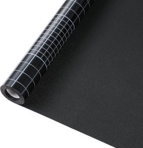 rabbitgoo Blackout Window Film Privacy Day and Night With Grid Design, Light Blocking Vinyl for Glass Doors, Dark Black 60x300 cm