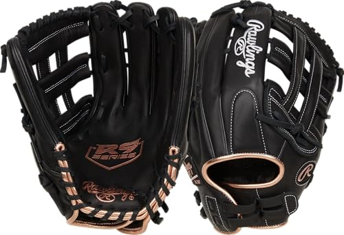 Rawlings R9 Fastpitch Softball Glove | Sizes 11.5 Multiple Styles Women's Glove, Pro H-Web | Black, 13 | Outfield