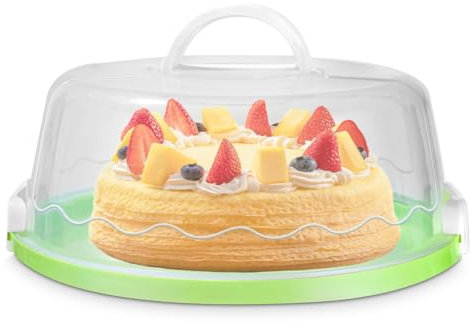 Azyvum 10 Zoll Porte Gâteau avec capuchon et poignée, Cloche Gateau De Transport De Gâteau avec Fermetures de Sécurité,Cloche à Gâteau Boîte,Boite Gateau Transport,BPA et phthalate free,30.5x25x12cm