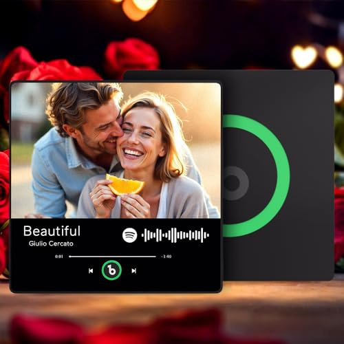 Magnete da Frigorifero con Foto Musicale Personalizzato Spotify Lettore Musicale con Album Personalizzabile per il Frigorifero per la Festa del Papà Regalo Perfetto per Papà, Nonno