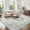 GENIMO Vintage Teppich 120x170cm, Teppiche Wohnzimmer, Waschbare Teppiche, Boho Teppich, Klein Carpet rutschfest, Schlafzimmer, Esszimmer, Büro, Grün