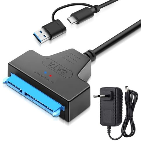 BIZOI Cavo Dati da SATA to USB, Adattatore SATA to USB 3.0, Adattatore Hard Disk Esterno per Sistemi Operativi Windows, Mac, Linux, Dischi Rigidi Esterni e Interni Adattatori, Macbook