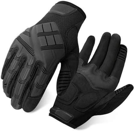 HAGOT Handschuhe Motocross, 100% Voll Schutz, mit Vollfinger-Touchscreen, Stoßdämpfende Handschuhe, für Rennradfahren, Mountainbiken, XL