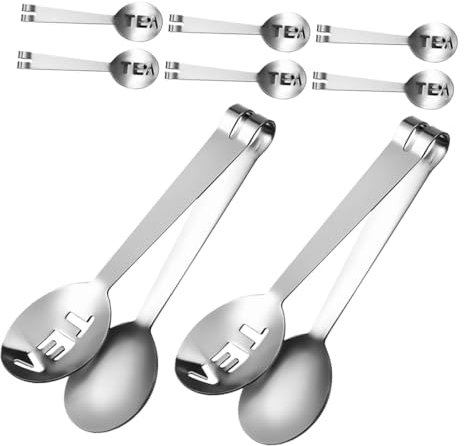 GLEAVI Presse-Sachets De Thé 8 Pièces Pinces À Cuillère En Acier Inoxydable Support Pour Sachets De Thé Pour Glaçons En Vrac Passoires À Sucre Et Filtres Ustensiles De Cuisine