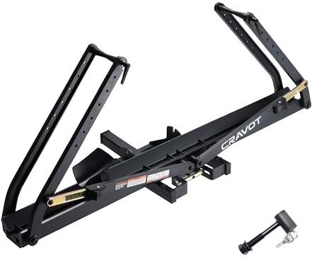 CRAVOT Single Ebike Rack for Tow Hitch, 1 Electric Bike Carrier, Tire Clamp E-Bike Rack with 2 Arms Lock, 100lbs Capacity Fits Max 5 Tire Bicycle, for Car, SUV, Van with 2 Receiver, MagRack X1 MAX