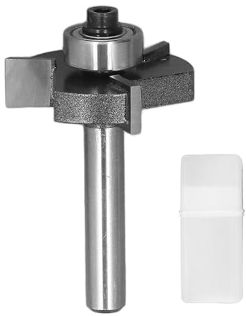YWBL-WH T Track Slotting Router Bit, 1 4in Shank 3 Flutes 5 16in Cutting Depth for Woodworking Projects, Tungsten Steel Cutter with Ball Bearing Guides Rails for Mortise, Tenon Joints