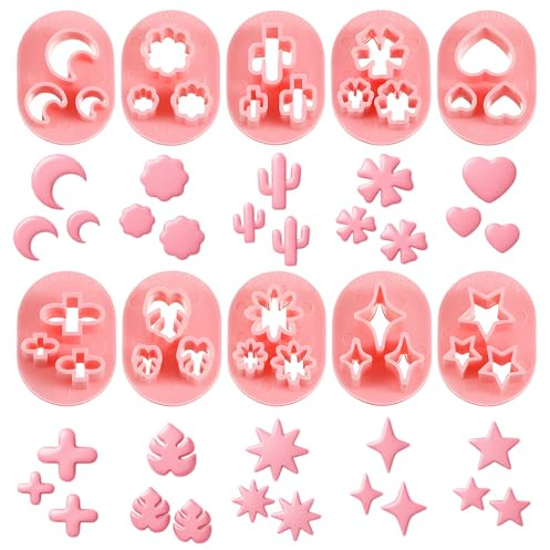 10 stycken polymerlera kakskärare örhängen set 10 former lera örhänge kakskärare lera örhänge skärare vår tonutstickare polymer mini blomblad kakskärare för smyckestillverkning gör-det-själv-örhängen