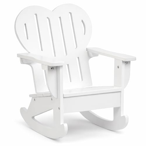 Emily Rose 18 Inch Doll White Adirondack Rocking Chair – Classic Doll Furniture with Smooth Rocking Motion, Fits American Girl Dolls, Trusted USA Brand Since 2006 (Doll Not Included)