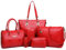 FiveloveTwo Damen 6-teiliges Set mit Crossbody Tasche und Geldbörsen PU Leder Schultertasche Shopper Tragetaschen Umhängetasche Geldbeutel Tote Taschen Clutches Rot