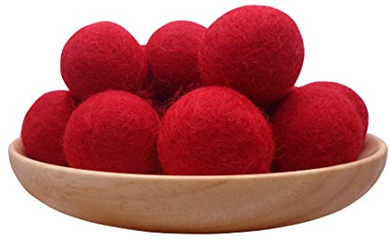 3cm 30mm Wool Felt Beads Balls Pom Pom Handmade DIY for Craft Dream Catcher Wind Chimes Baby Mobile Home Room Decor Nursery Ornaments Halloween Christmas Party Wreath Props (Red 30mm 30pcs)