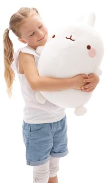 Peluche Molang 48 cm I Favori des Réseaux Sociaux et Star de la Télé à câliner, pour Jouer et à Aimer I Peluches Kawai – 47750