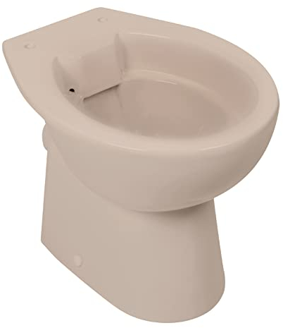 Calmwaters Stand WC spülrandlos in Beige-Bahamabeige, Tiefspüler mit Abgang waagerecht, hygienische Toilette ohne Spülrand, bodenstehendes WC aus Sanitärkeramik in Beige, 39 cm Höhe, 07AB6143