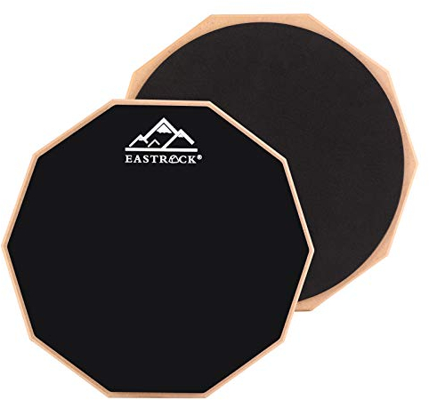 EASTROCK Schlagzeug-Übungspad,Übungs Drum Pad mit Leisen Drum-Pads Snare Übungs Drum Pad mit Drum Pad Aufbewahrungstasche für 12-Zoll Anfänger Übungs Drum Pad Leises Drumpad Set mit Drumsticks-Schwarz