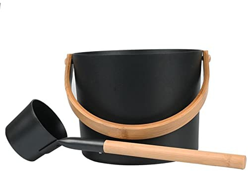 Lnhgh - Cubo de sauna (7 L, juego de cubo y cucharón para sauna, juego de cucharas de Lon Manga, accesorios de sauna para sauna, no se decolora,