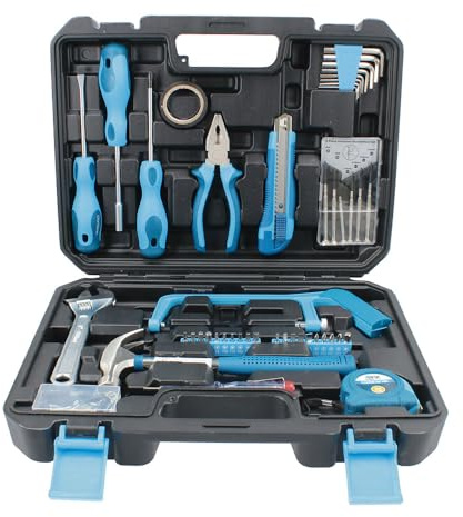 Mallette à Outils Compact - Ensemble de 124 Pièces Polyvalentes pour le Bricolage et la Réparation - Tous Travaux - Kit Essentiel Amateurs ou Pros - Acier Carbone et Chrome Vanadium