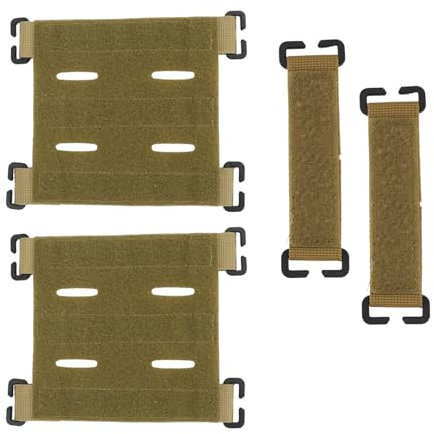 Jilskl 4 stycken fjäderlappar, taktiska patchpaneler, taktisk lappfäste, fjäderlapphållare, taktiska ryggsäckstillbehör, på krok, för utomhusryggsäckar, taktiska skyddsvästar (svart), Khaki, NO