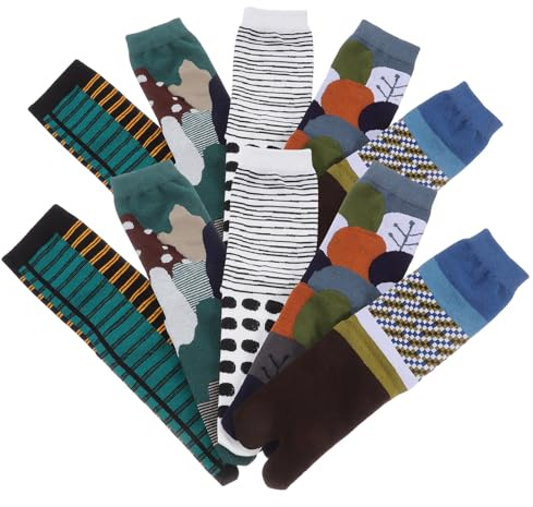 TOVINANNA 5 Paia di Calze Donna in Cotone Design a Due Dita e Punta Separata, Traspiranti e Perfette per Stagione Calda Casual