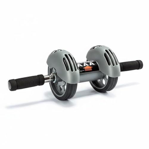 Amagogo Roue Abdominale Rouleau Abdos Appareil de Fitness avec Ressort Interne Retour Facilité Châssis Solide et Poignées Ergonomiques pour Gainage Core, Double-roue+Rebond