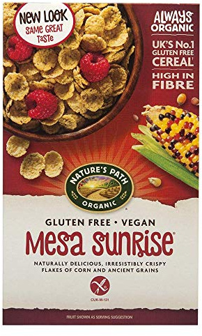 Nature's Path Organic Gluten Free Cereal, Mesa Sunrise, High Fibre, Vegan Breakfast Cereal, 355 g Box