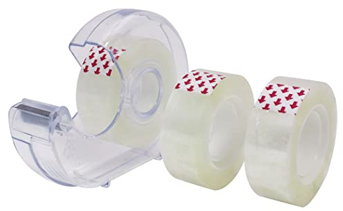 Stylex 23294 - Klebefilm-Handabroller, inklusive drei Rollen Klebefilm, transparent