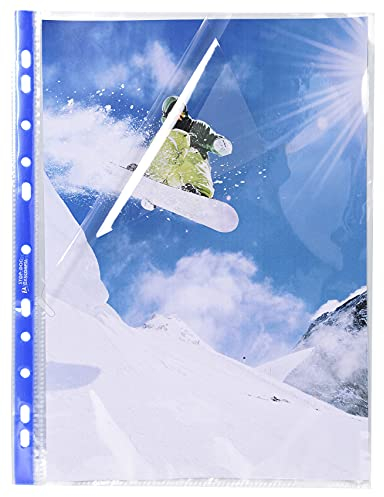 Exacompta 5870E 100er Pack Premium PP-Kunststoff Prospekthüllen. Für DIN A4 transparent glasklar oben und seitlich offen Klarsichtfolie Plastikhülle Klarsichthülle ideal für Ordner und Ringbücher glasklar | DIN A4