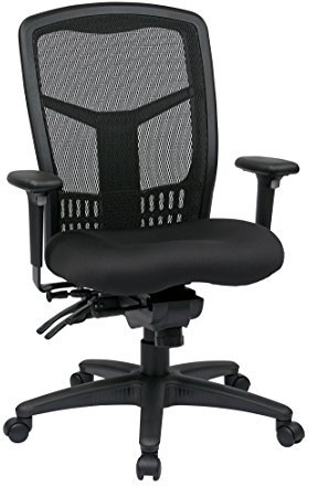 Office Star ProGrid Breathable Mesh Manager's Office Chair with Adjustable Seat Height, Multi-Function Tilt Control and Seat Slider, High Back, Coal FreeFlex Fabric