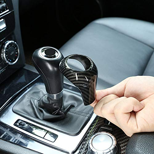 DIYUCAR Auto-Schaltkopf-Verkleidungsaufkleber aus Karbonfaser-Stil, ABS, für Benz C-Klasse W204 E W212 GLK X204 CLS W218 A G-Klasse